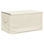 opbevaringskasse 50x30x25 cm stof cremefarvet