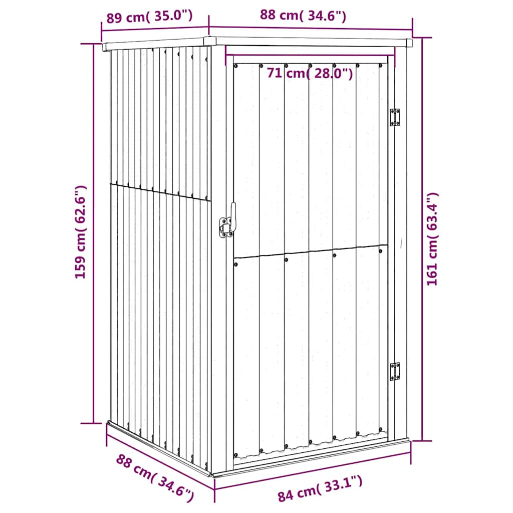 redskabsskur til haven 88x89x161 cm galvaniseret stål antracit
