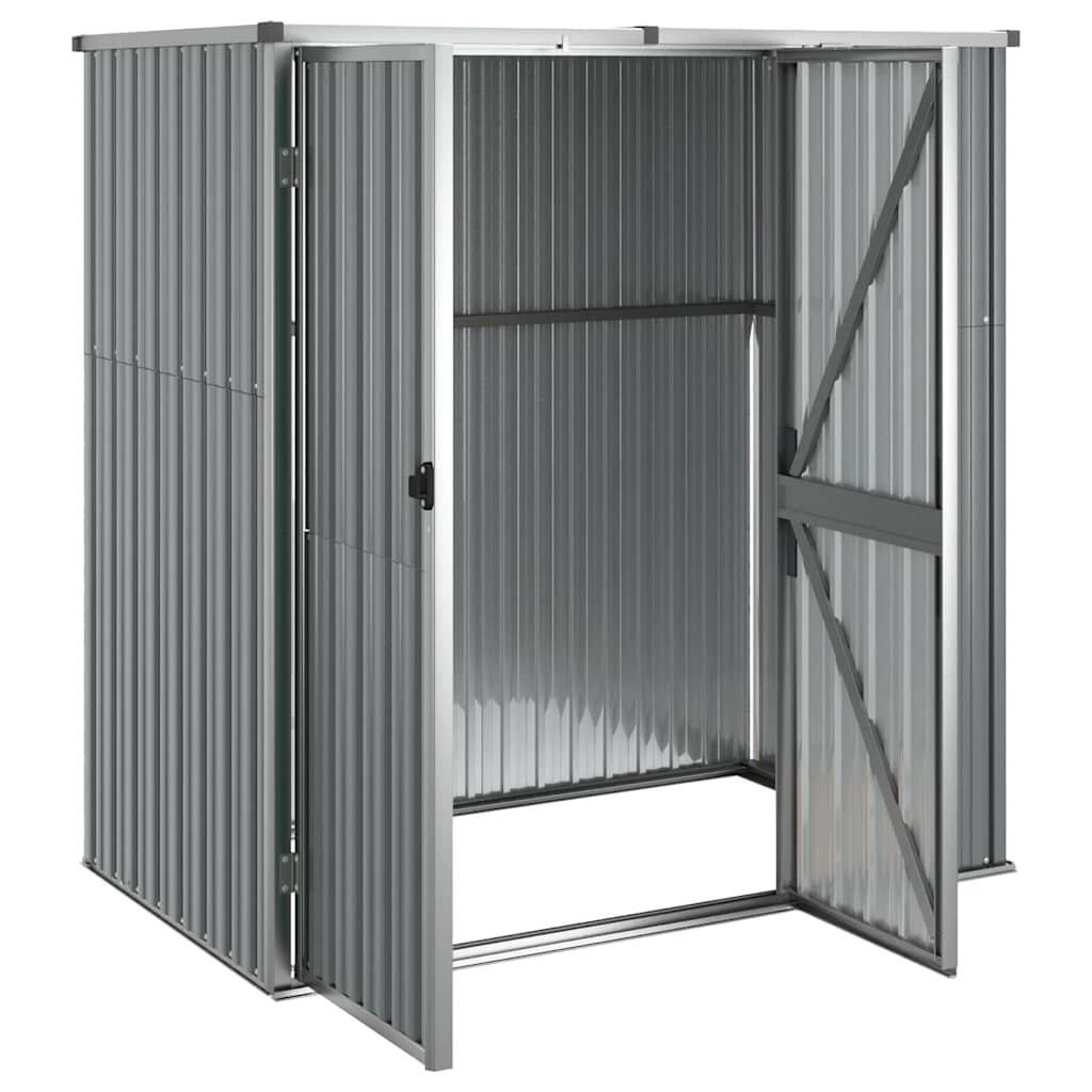 redskabsskur til haven 161x89x161 cm galvaniseret stål grå