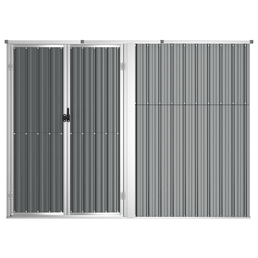 redskabsskur til haven 225x89x161 cm galvaniseret stål grå