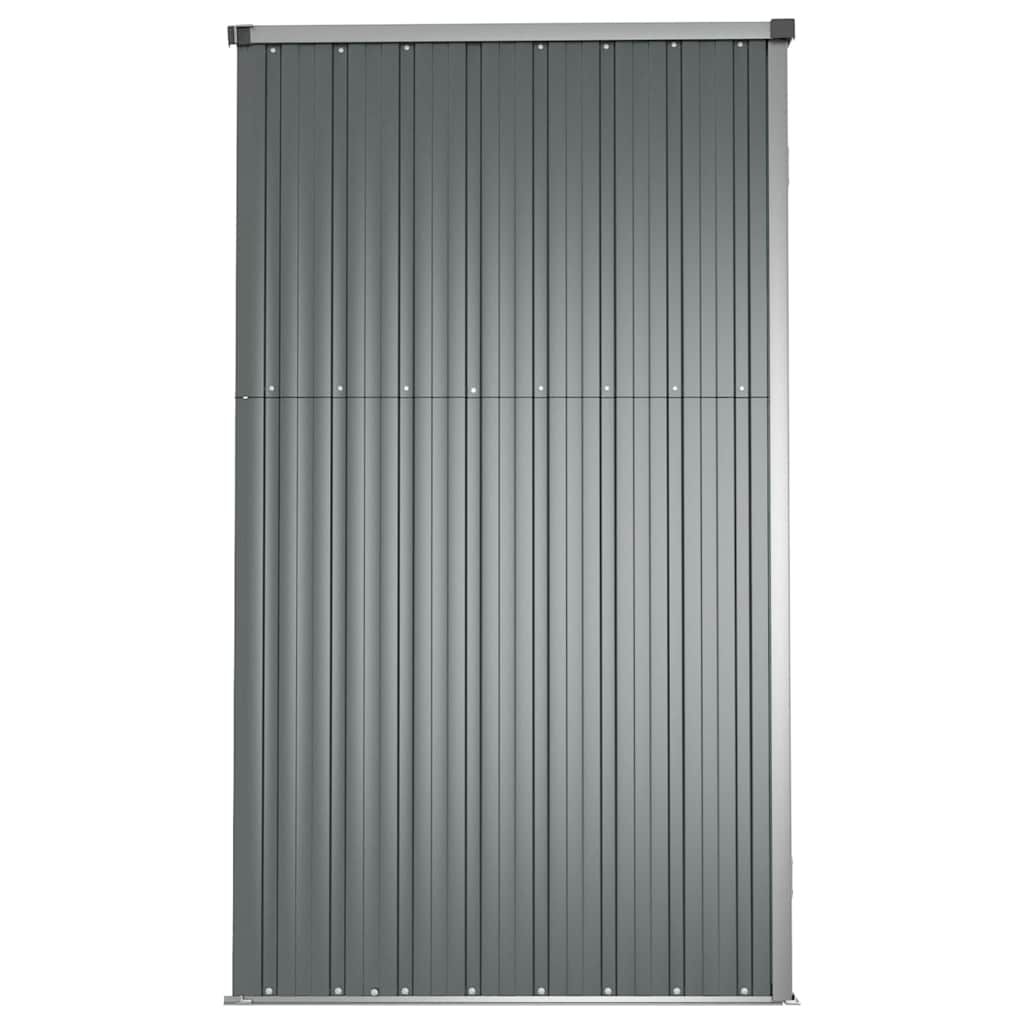 redskabsskur til haven 225x89x161 cm galvaniseret stål grå