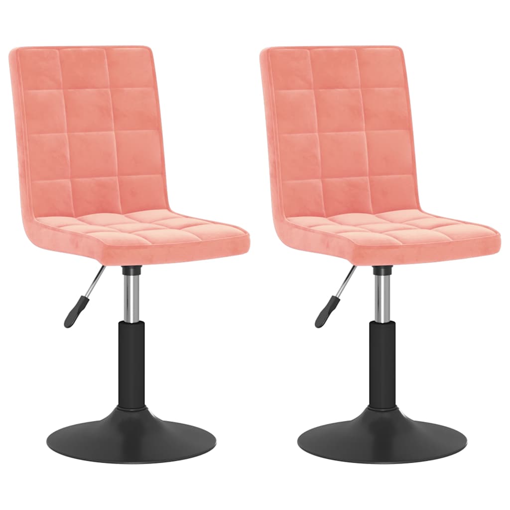 drejelige spisebordsstole 2 stk. fløjl pink