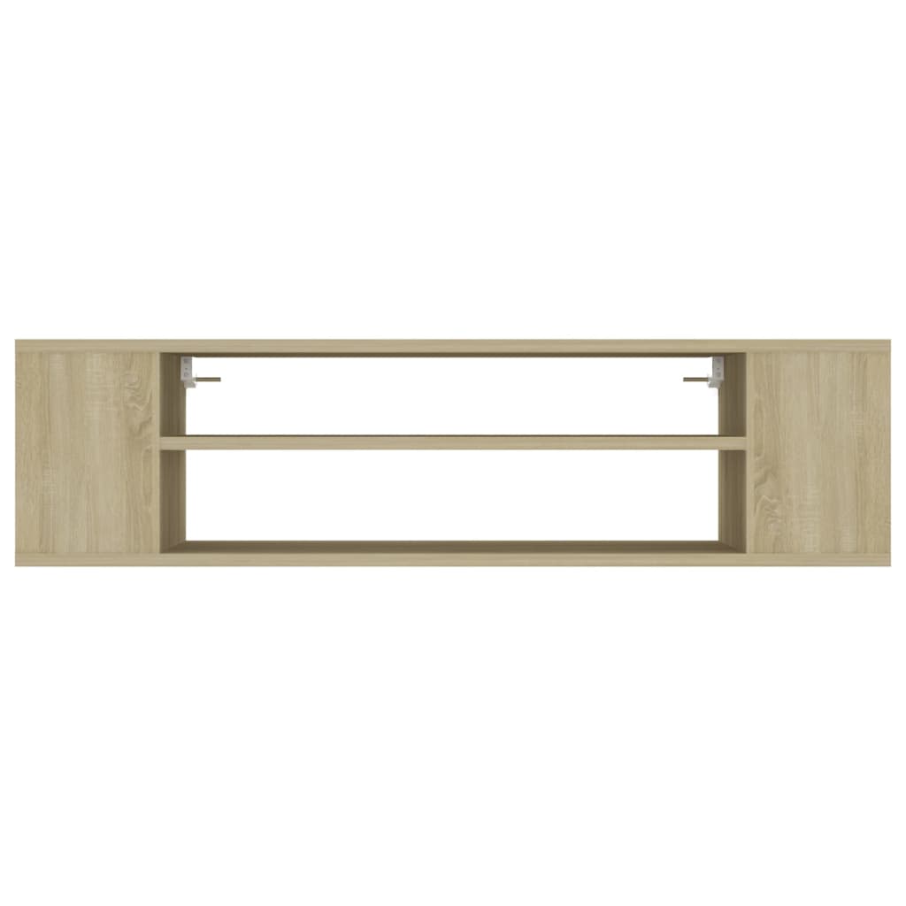 væghængt tv-bord 100x30x26,5 cm konstrueret træ sonoma-eg