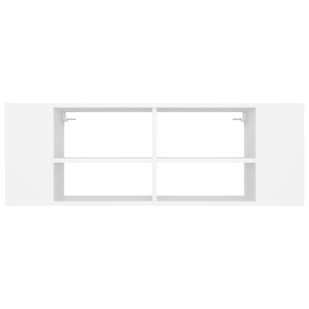 væghængt tv-bord 102x35x35 cm konstrueret træ hvid