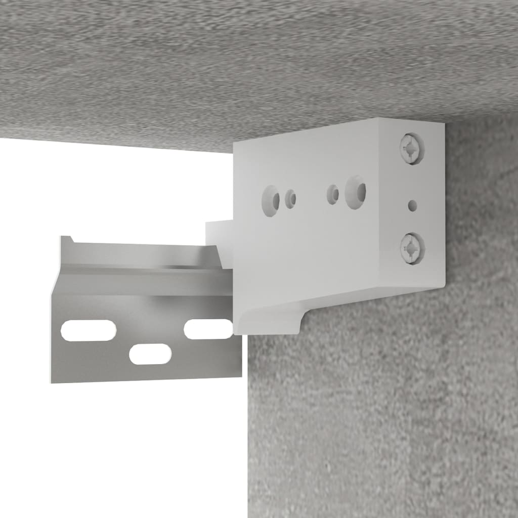væghængt tv-bord 102x35x35 cm konstrueret træ betongrå