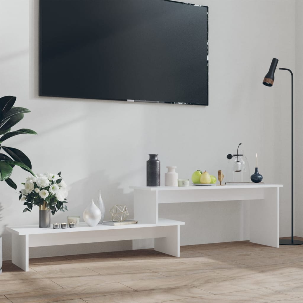 tv-bord 180x30x43 cm konstrueret træ hvid