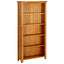 bogreol med 5 hylder 70x22x140 cm massivt egetræ