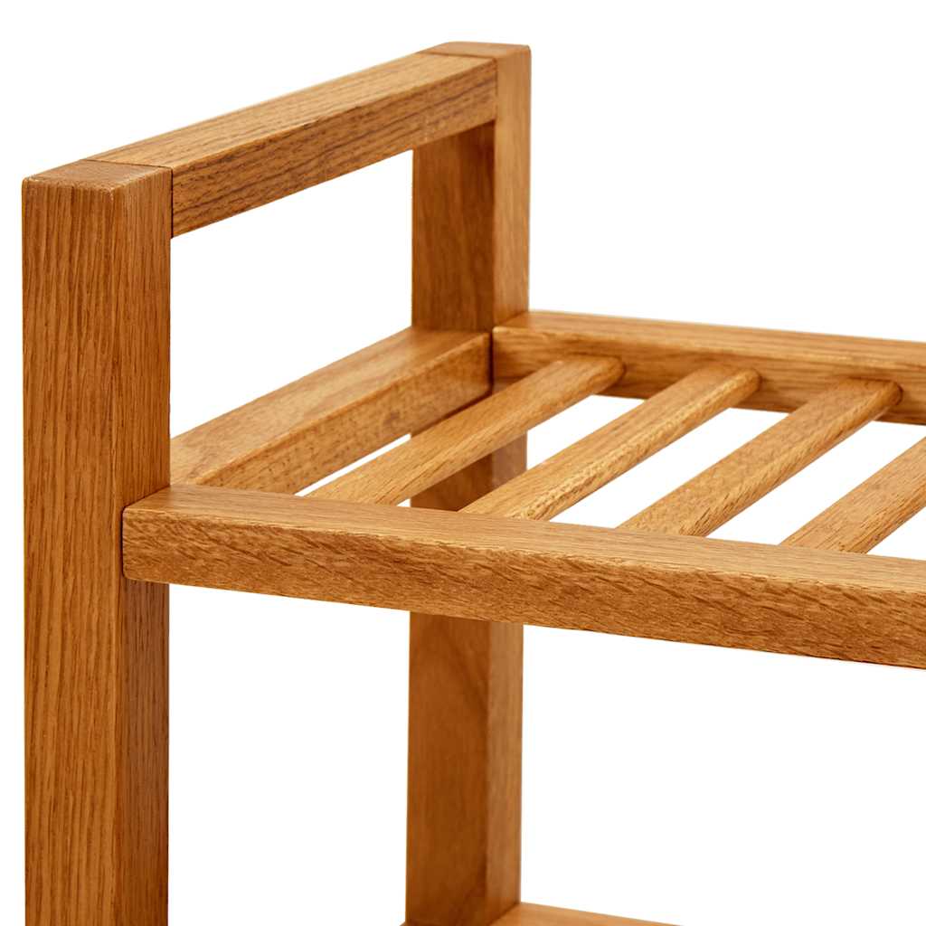 skostativ med 4 hylder 100x27x80 cm massivt egetræ