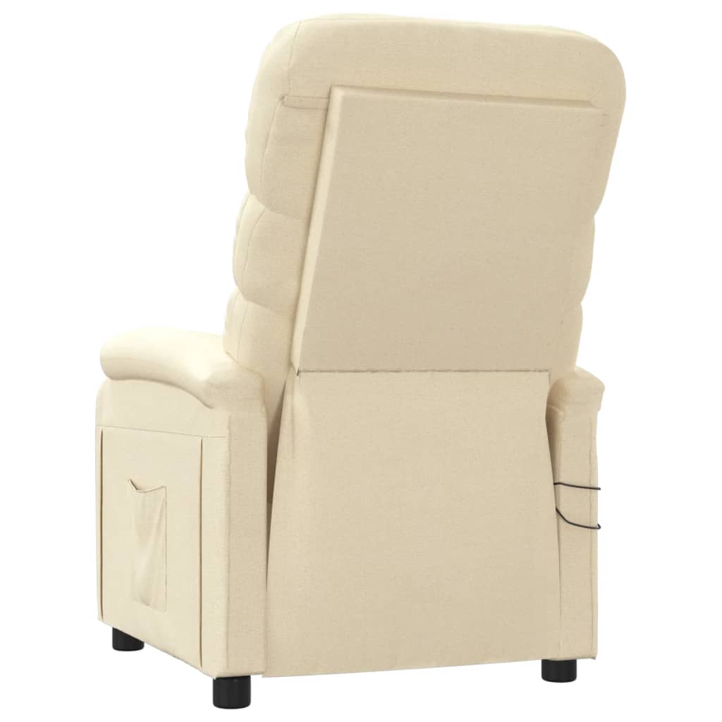 eldrevet massagestol stof cremefarvet