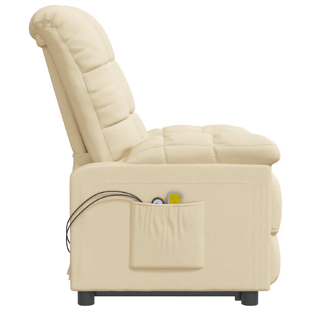 eldrevet massagestol stof cremefarvet