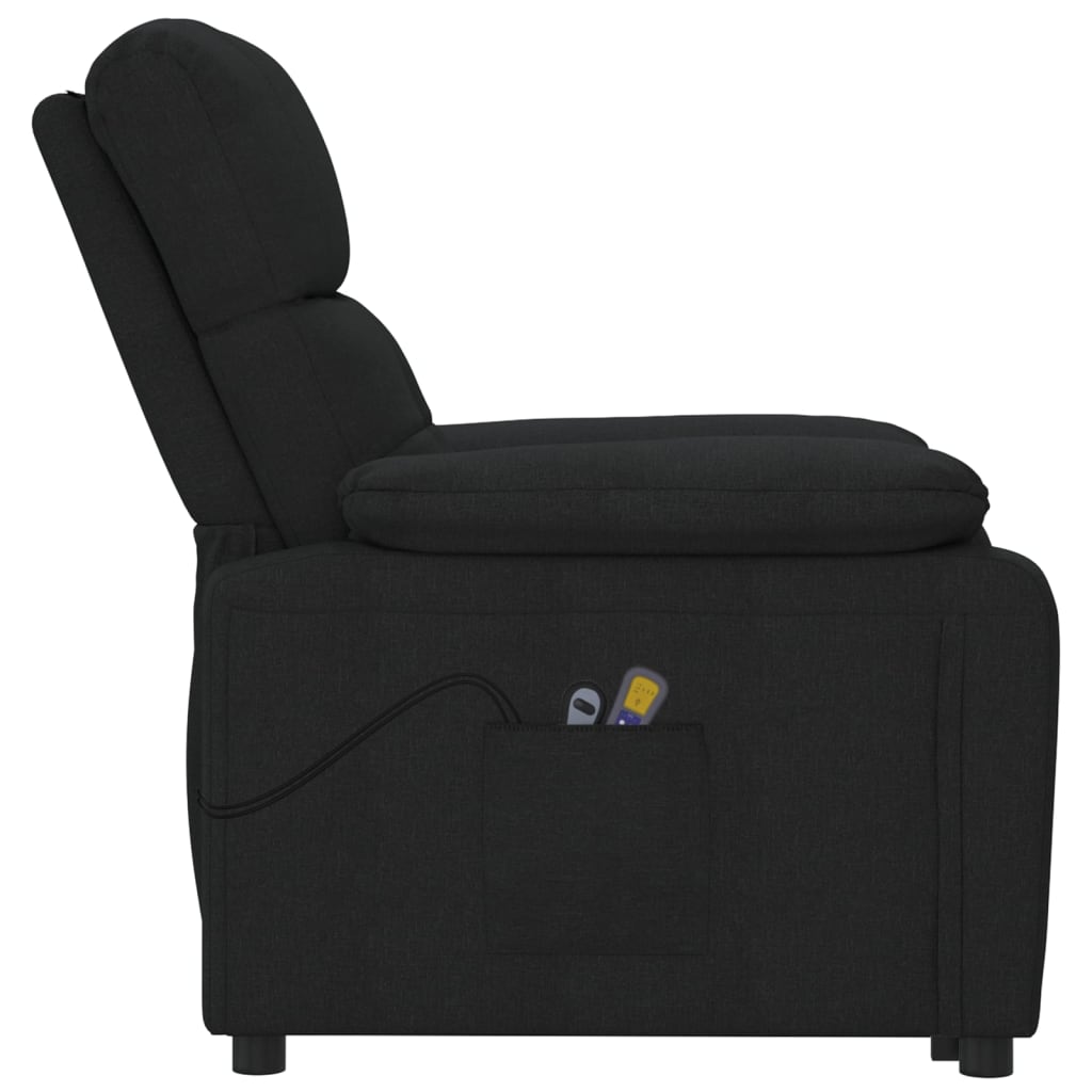 eldrevet massagestol stof sort