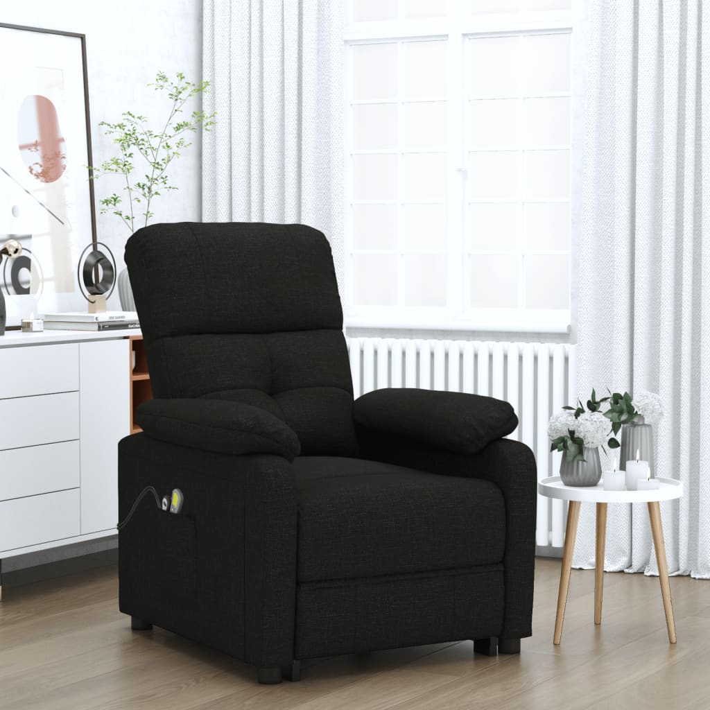 eldrevet massagestol stof sort billede