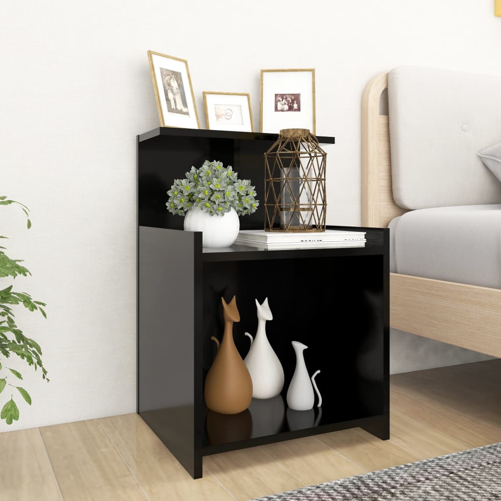 sengebord 40x35x60 cm konstrueret træ sort billede