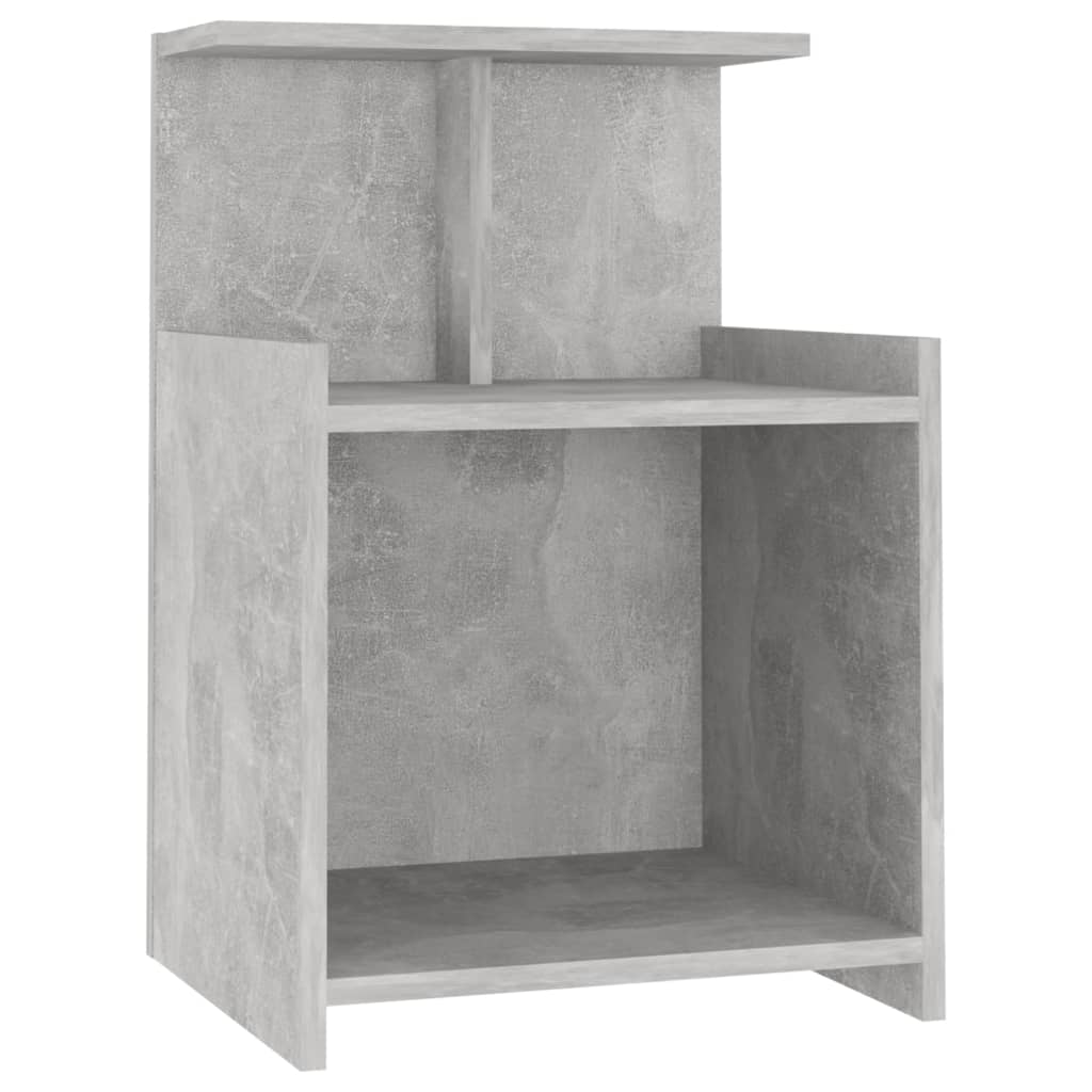 sengebord 40x35x60 cm konstrueret træ betongrå