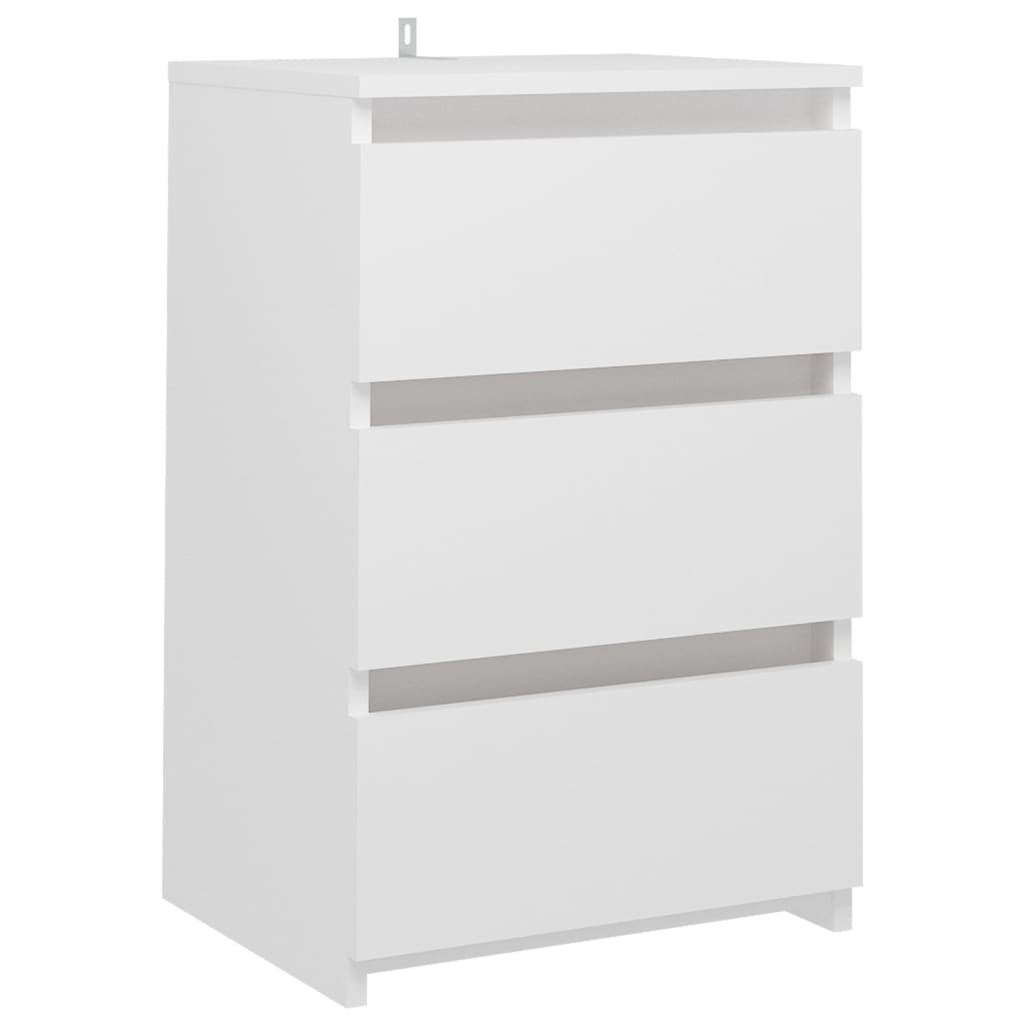 sengebord 40x35x62,5 cm konstrueret træ hvid