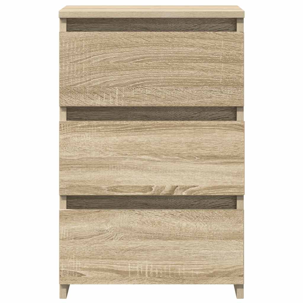 sengeborde 2 stk. 40x35x62,5 cm konstrueret træ egetræsfarvet