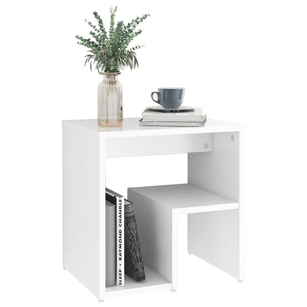 sengeborde 2 stk. 40x30x40 cm konstrueret træ hvid