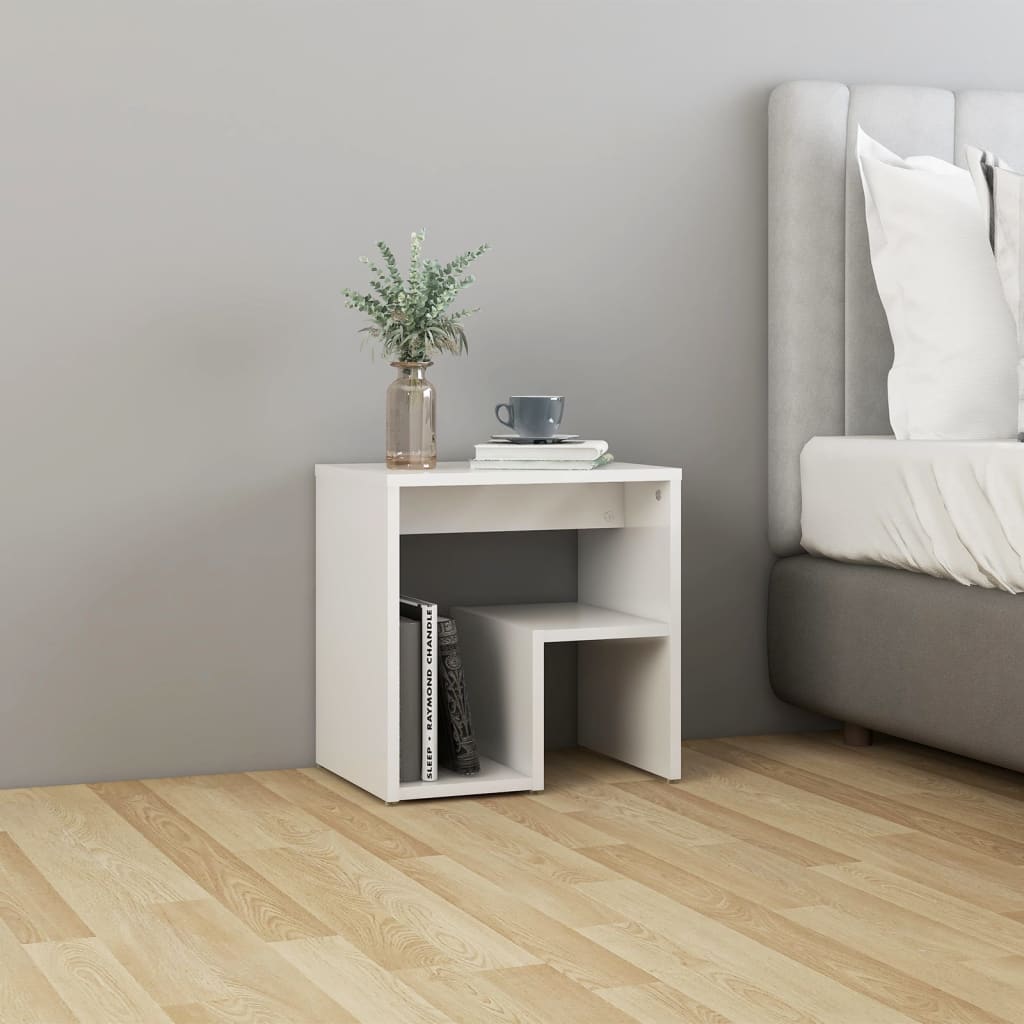 sengeskab 40x30x40 cm konstrueret træ hvid højglans
