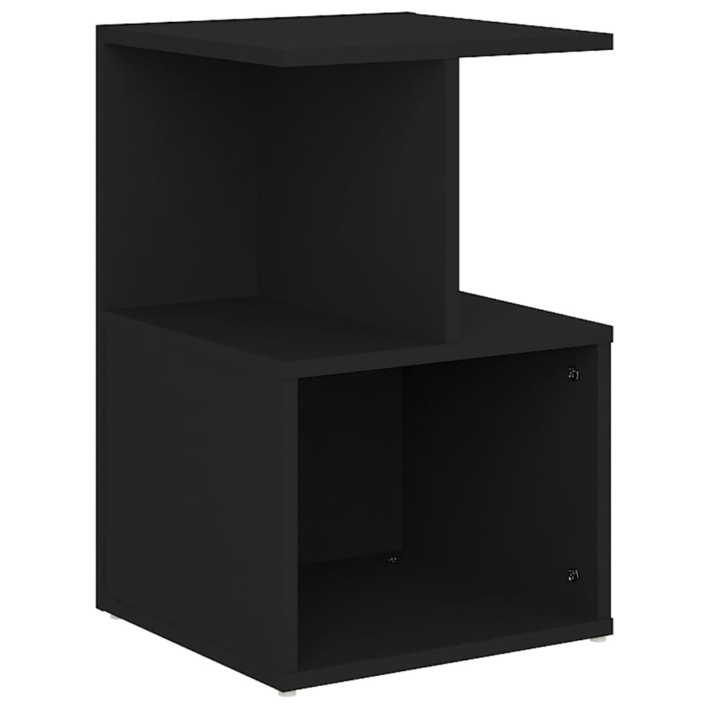 sengebord 35x35x55 cm konstrueret træ sort