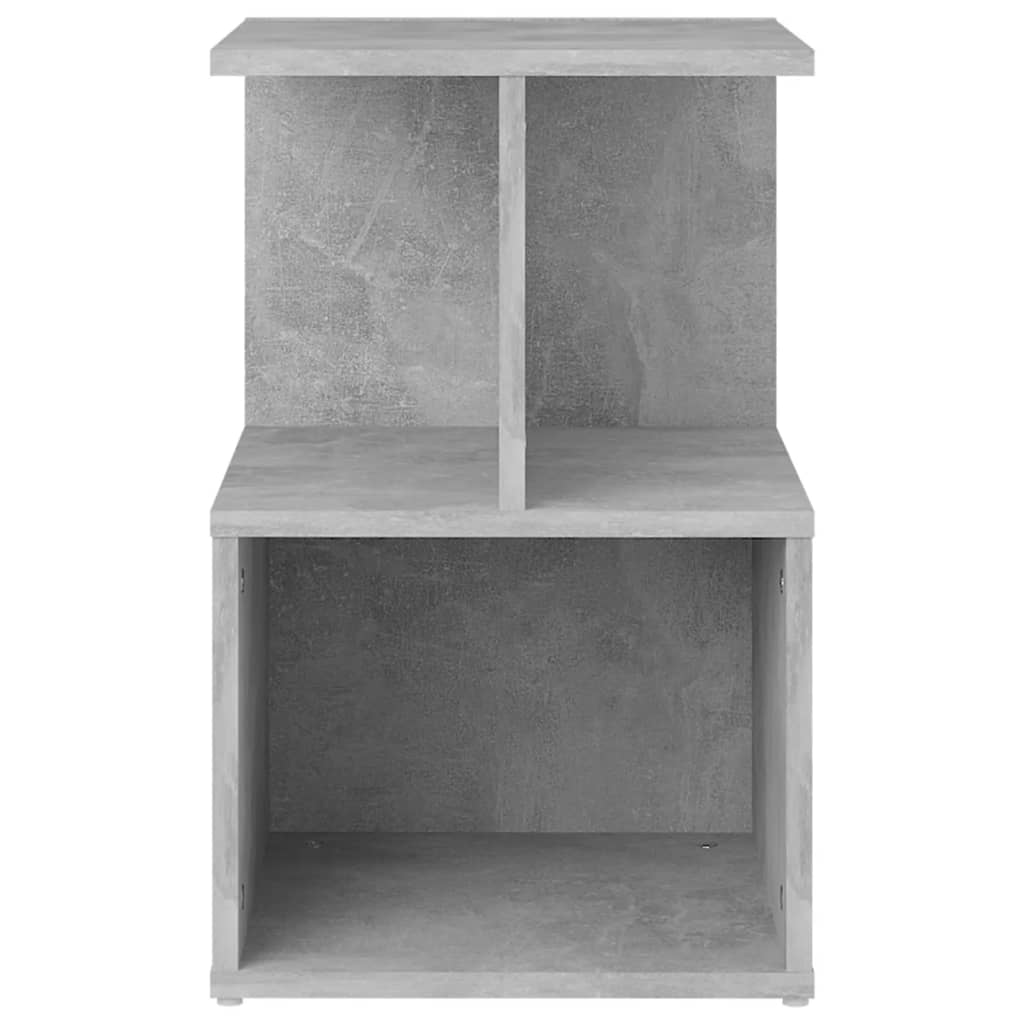 sengebord 35x35x55 cm konstrueret træ betongrå