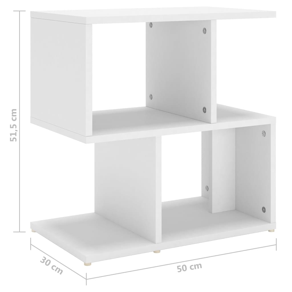 sengebord 50x30x51,5 cm konstrueret træ hvid