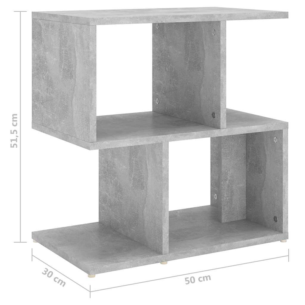 sengebord 50x30x51,5 cm konstrueret træ betongrå