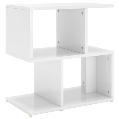 sengebord 50x30x51,5 cm konstrueret træ hvid højglans