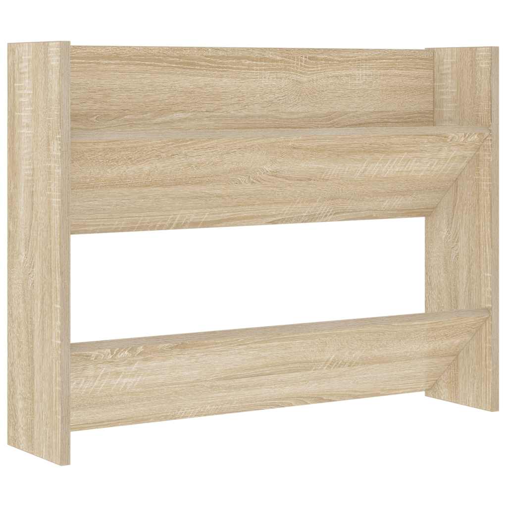 væghængt skoskab 80x18x60 cm konstrueret træ sonoma-eg