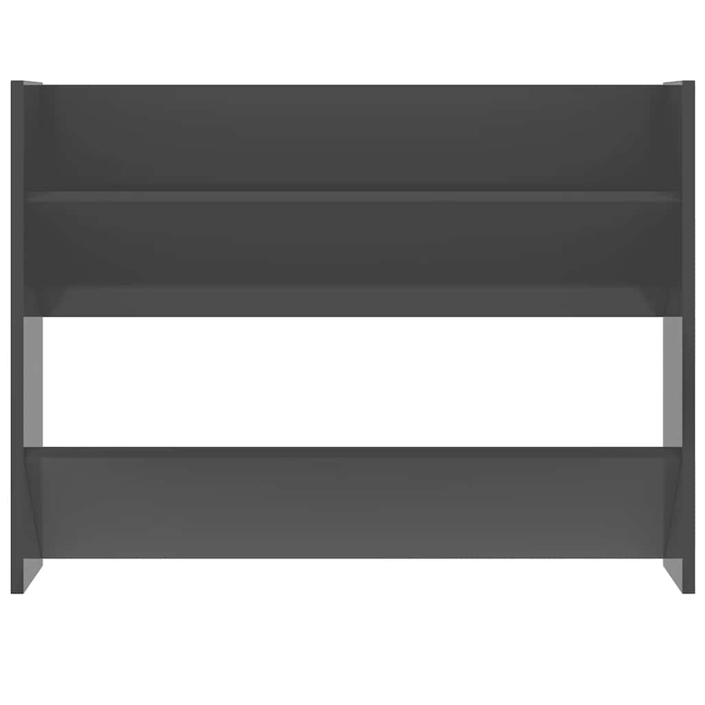 skoreol til væg 80x18x60 cm konstrueret træ grå højglans