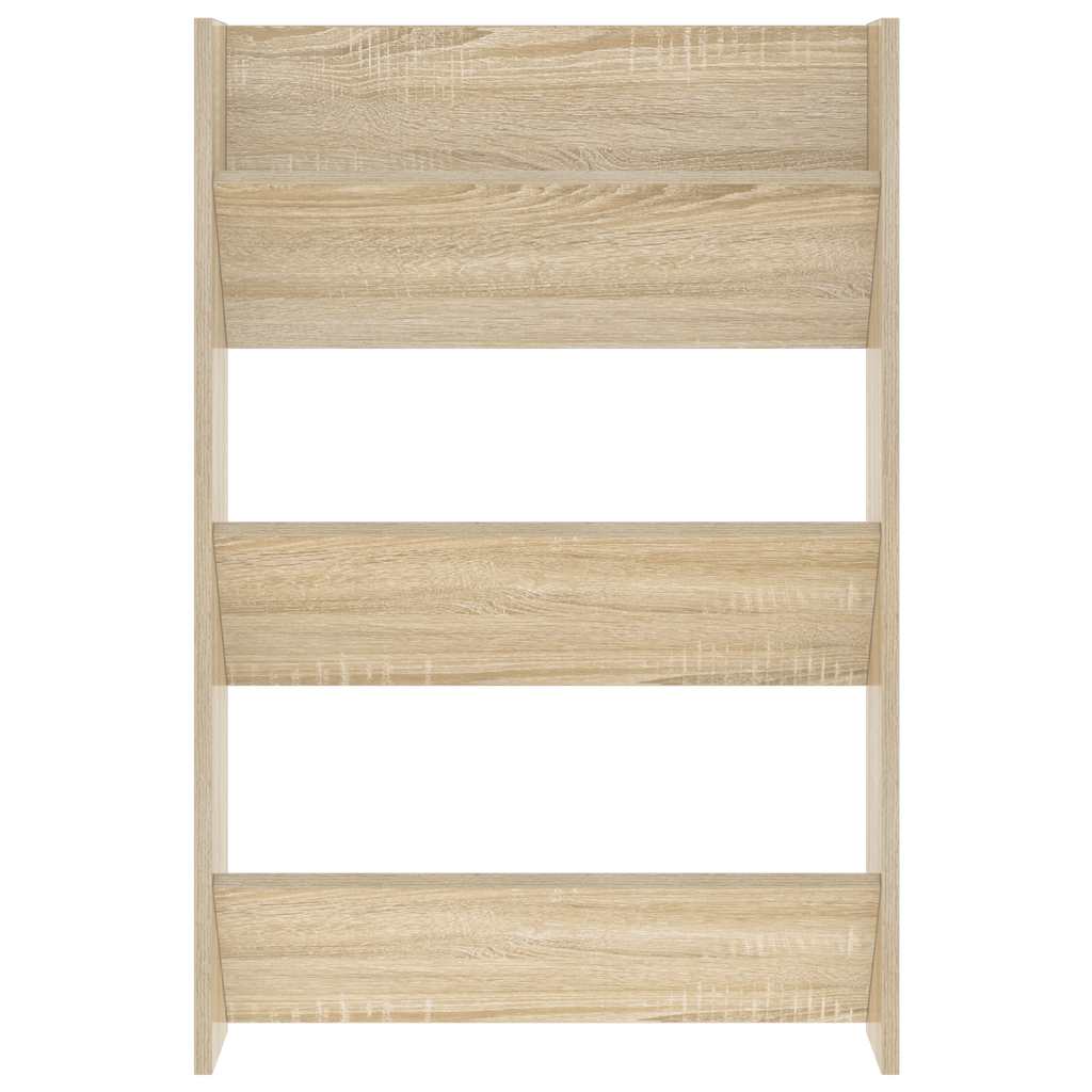 væghængt skoskab 60x18x90 cm spånplade sonoma-eg