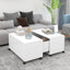 sofabord 75x75x38 cm konstrueret træ hvid