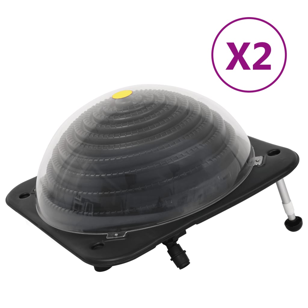 soldrevne poolvarmere 2 stk. 75x75x36 cm HDPE aluminium billede