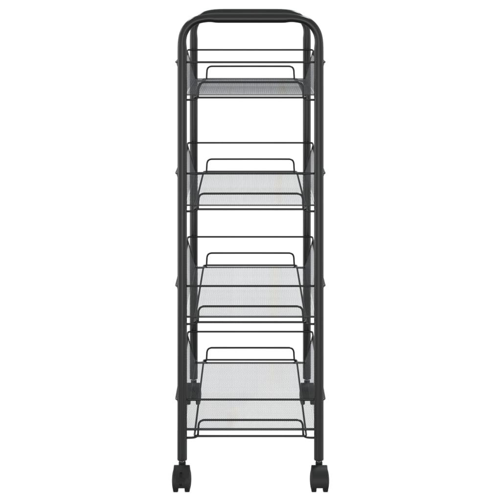 køkkenvogn med 4 hylder 46x26x85 cm jern sort
