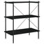 reol med 3 hylder 80x40x92 cm sort