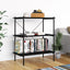 reol med 3 hylder 80x40x92 cm sort