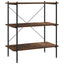 reol med 3 hylder 80x40x92 cm sort og naturfarvet