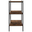 reol med 3 hylder 80x40x92 cm sort og naturfarvet