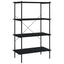 reol med 4 hylder 80x40x130 cm sort