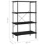 reol med 4 hylder 80x40x130 cm sort
