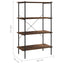 reol med 4 hylder 80x40x130 cm sort og naturfarvet