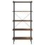 reol med 5 hylder 80x40x163 cm sort og naturfarvet