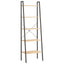 stigereol med 5 hylder 56x35x174 cm lysebrun og sort