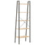 stigereol med 5 hylder 56x35x174 cm lysebrun og sort