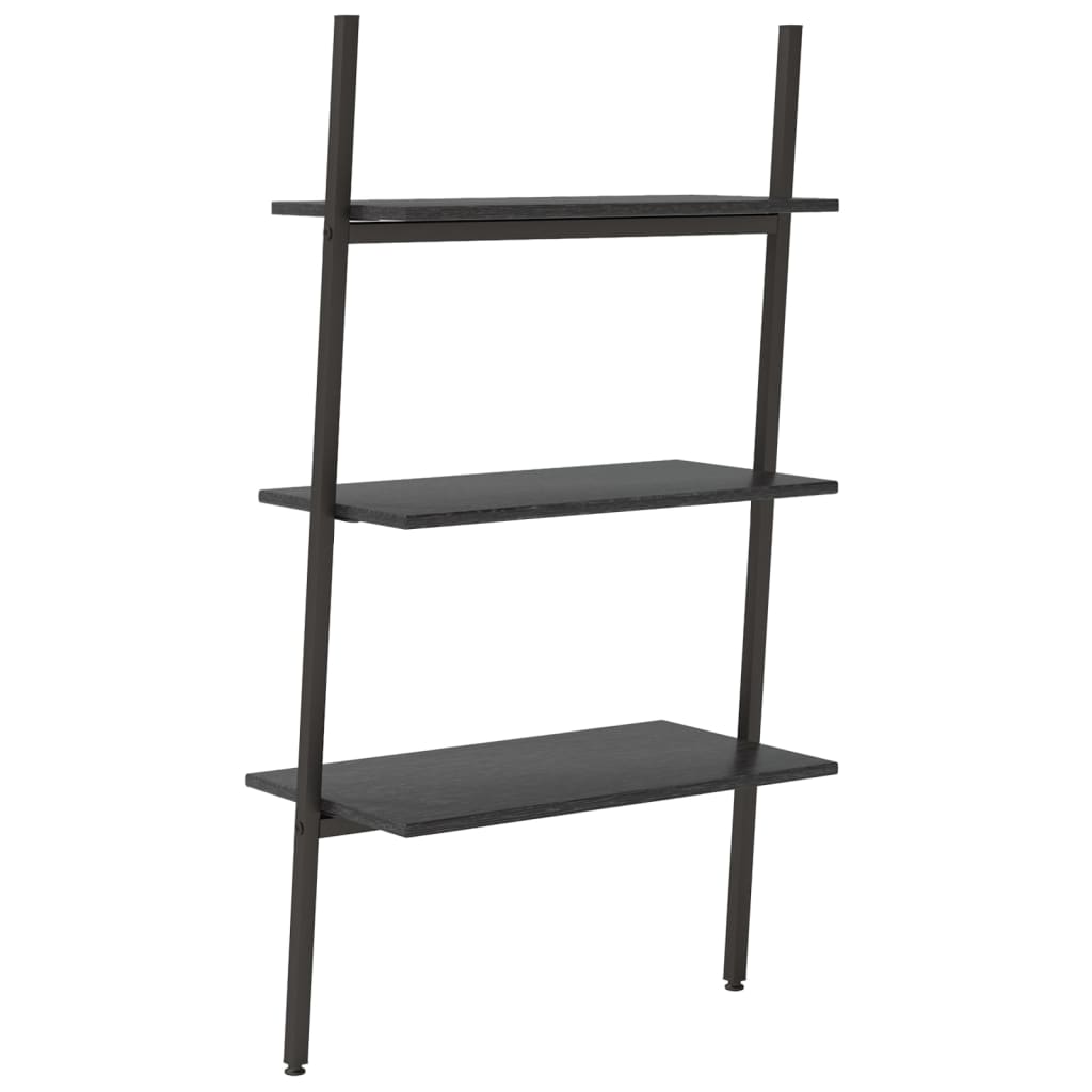 stigereol med 3 hylder 64x34x116 cm sort