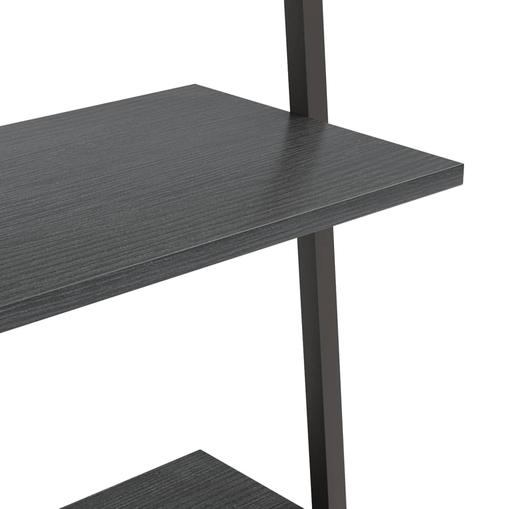 stigereol med 3 hylder 64x34x116 cm sort