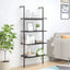 stigereol med 4 hylder 64x35x152,5 cm sort