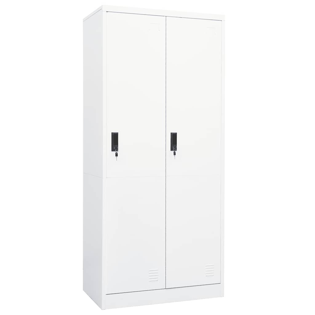 klædeskab 80x50x180 cm stål hvid billede