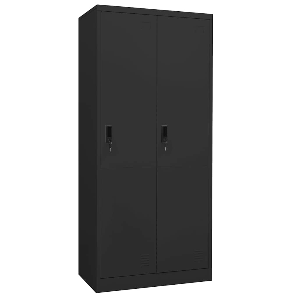 klædeskab 80x50x180 cm stål antracitgrå billede