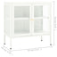 skænk 70x35x70 cm stål og glas hvid
