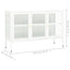 skænk 105x35x70 cm stål og glas hvid